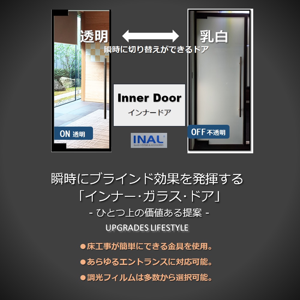 調光ガラスドアセット 調光フィルム 調光ガラス